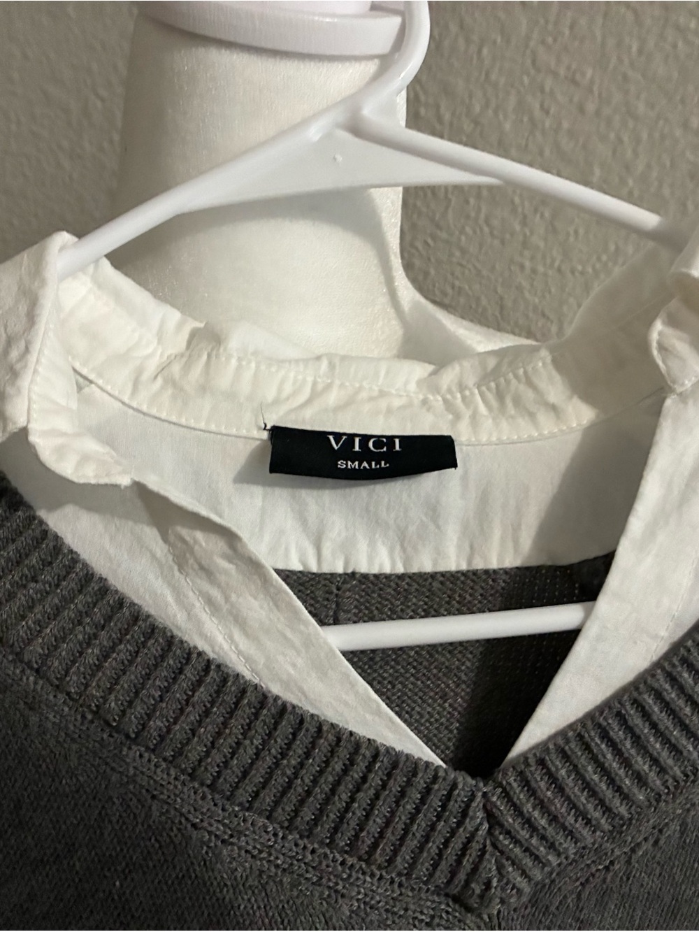 Vici Grey V-Neck Women's Sweater - Picture 6 of 8